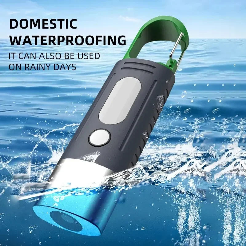 Mini LED Flashlight – Zoom, Waterproof, 3 LED + Side Lights