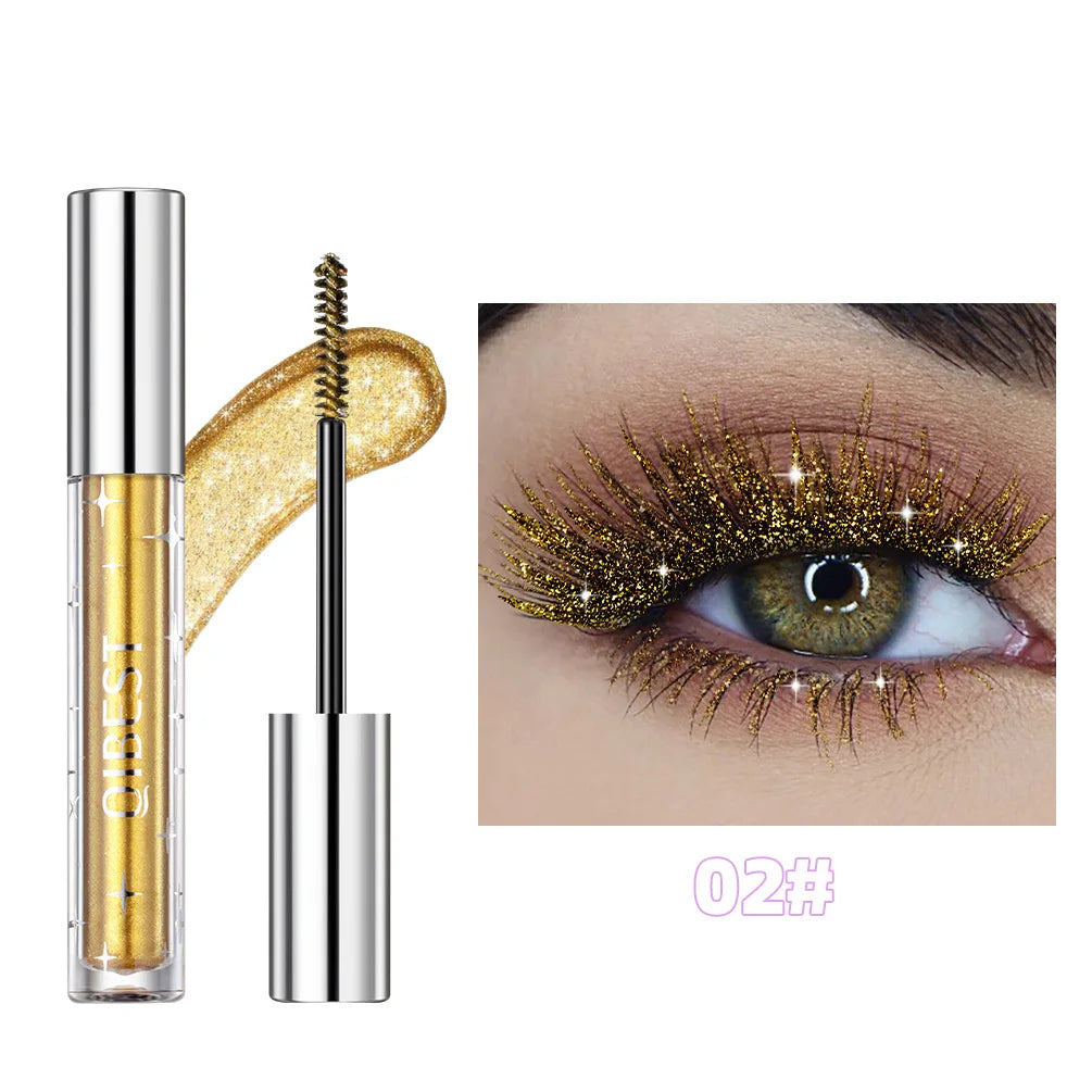 Sliver Gold Purple Glitter Mascara Quick Dry Long Lasting Waterproof Curling Thick Shiny Eyelash Fashional Sexy Diamond Mascara Zpaxo