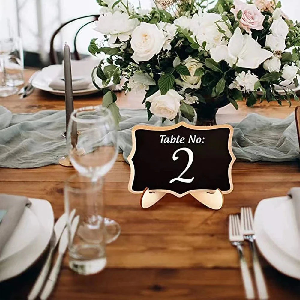 10Pcs Chalkboard Labels With Easel Mini Chalkboard Signs Wooden Chalkboards for Weddings Birthday Message Zpaxo