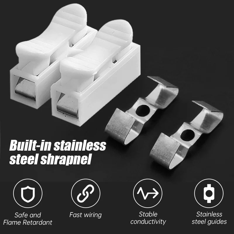 10 20 Quick Terminal Connector 1P 2P Cable Wire Connectors Spring