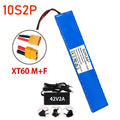 36V 10Ah 10S2P 18650 Rechargeable Lithium Battery Pack 10000mAh 42V-2A Charger Built-in BMS Protection Plate Scooter Battery Zpaxo XT60-M-F
