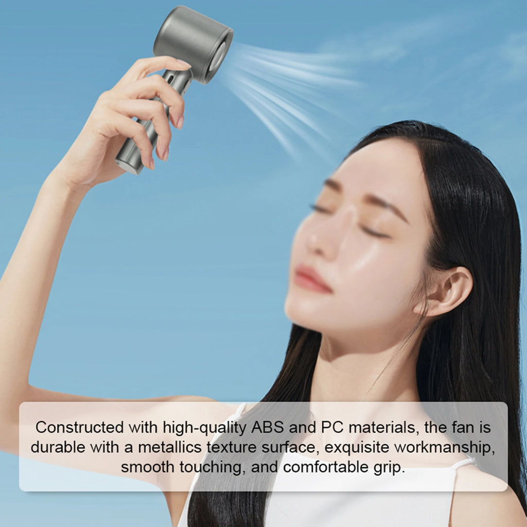 Handheld Fan High-Speed Portable Turbofan USB Rechargeable Electric Fan with Digital Display Support 120-Speeds Infinitely Fan Zpaxo
