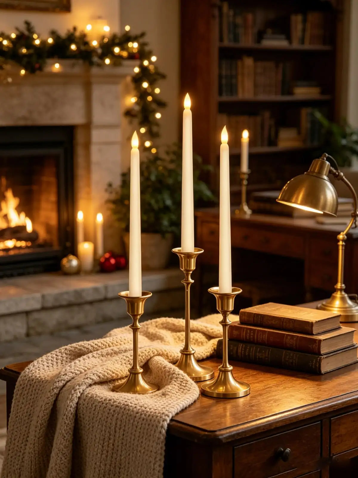 3-pack Flameless LED Candle Realistic Flame Holder Battery Powered