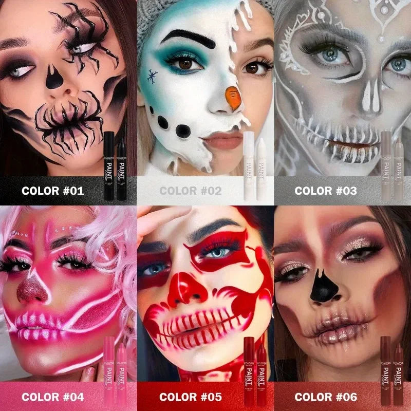 Face & Body Paint Sticks Body Paint Glow in The Dark Under UV Lights Face Painting Crayon Sticks Party Halloween Makeup Zpaxo