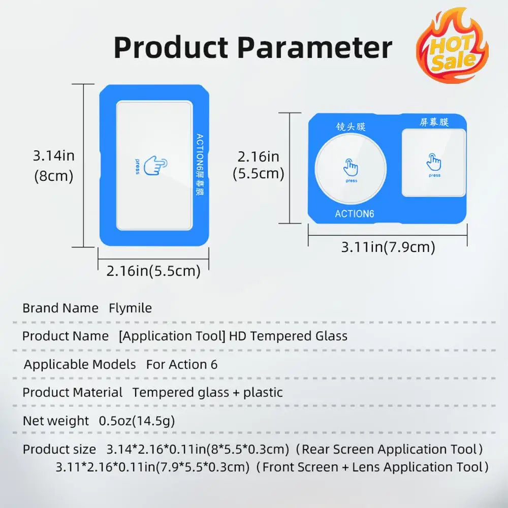 Anti-Bubble Screen Protector Fit for DJI OSMO Action 6 Accessories 0.4mm Tempered Glass Protector Scratch Resistant Zpaxo