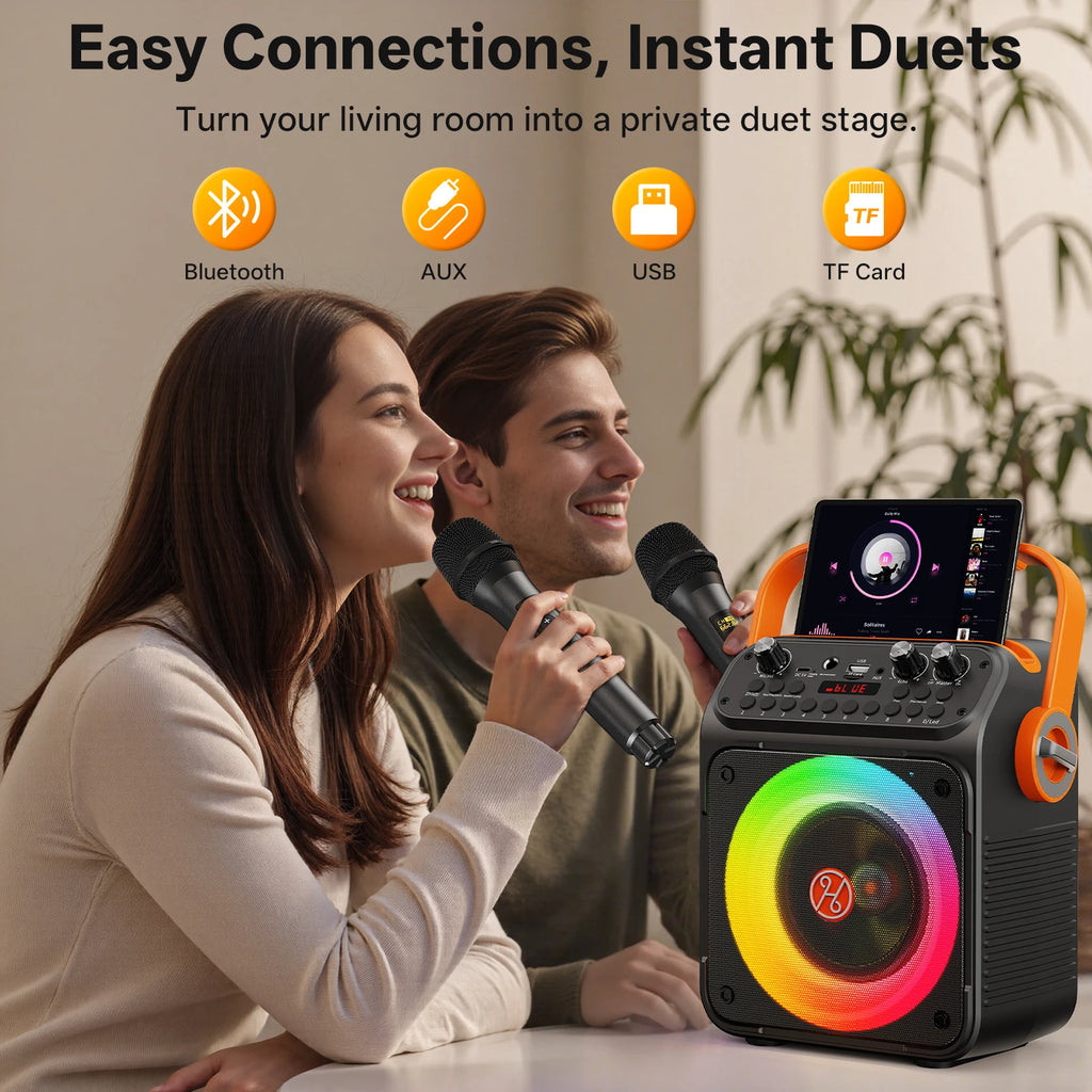 T35 Power Karaoke Bluetooth Speaker Music Rhythm Light 360 Degree