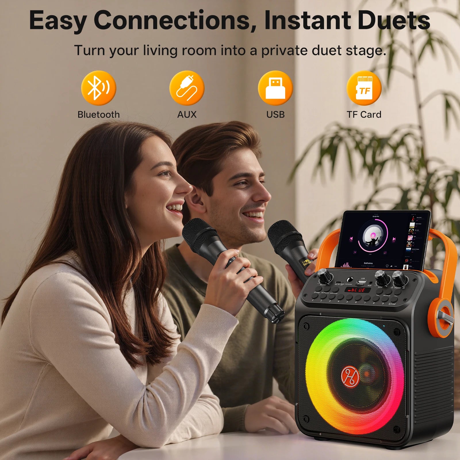 T35 Power Karaoke Bluetooth Speaker Music Rhythm Light 360 Degree