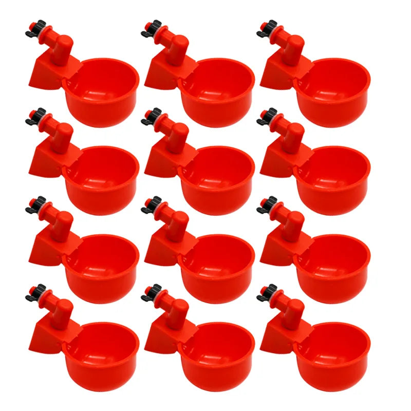 10sets Chicken Water Cup Automatic Drinker Poultry Thread Filling