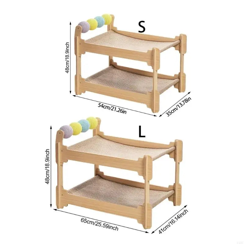 Cats Tree Sisal Scratching Post Frame Bed Indoor Entertainment
