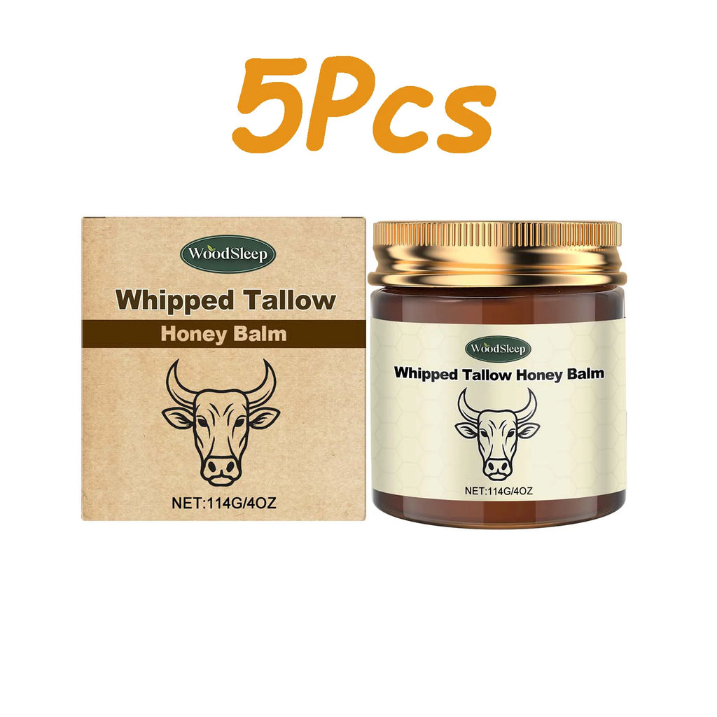 WOODSLEEP Tallow Honey Balm – Nourishing Firming Body Cream Body & Face Cream Zpaxo 5 x 114g Boxed