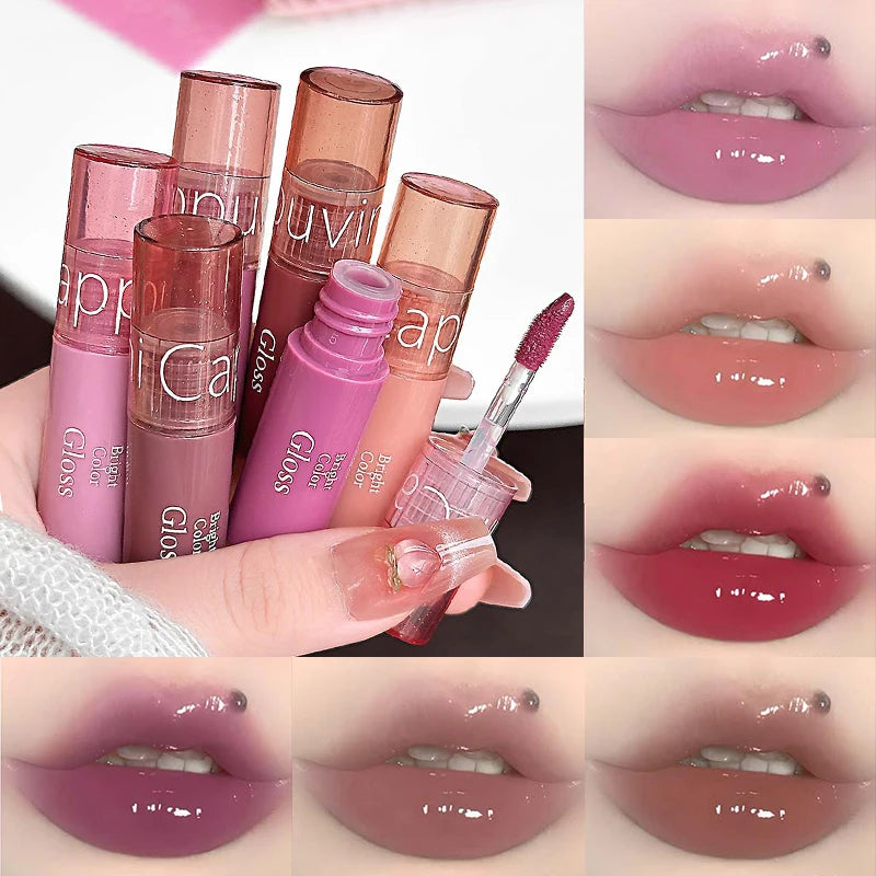 3PCS Water Light Mirror Lip Gloss Set Hydrating Lightweight Liquid Lipstick Nature Moisturizing Lip Tint Lips Makeup Cosmetics Zpaxo