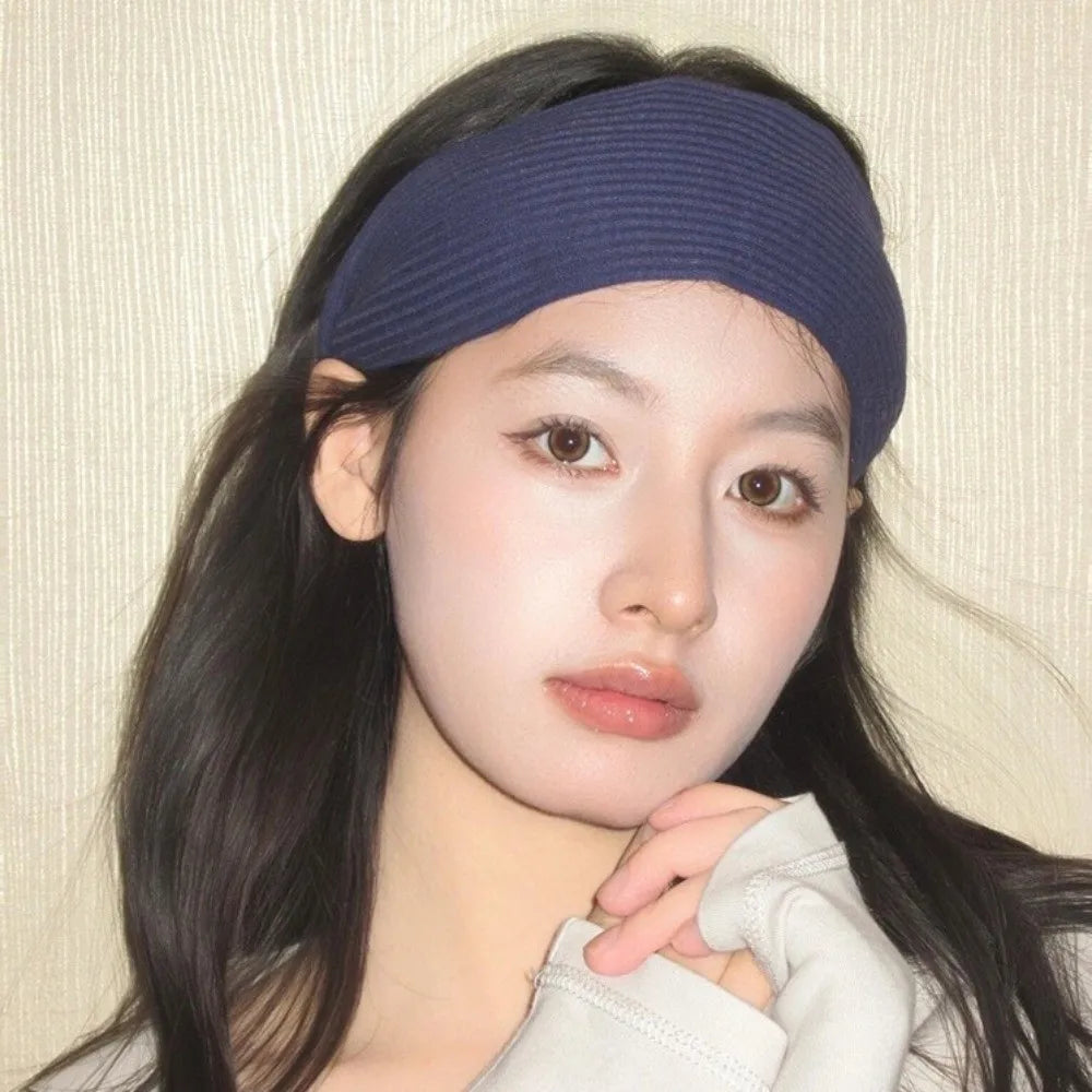 Retro Soft Wide Knitting Hairbands High-End with Teeth Turban Headband Solid Color Hair Hoop Hair Accessories Zpaxo