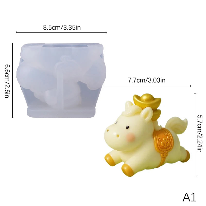 Silicone Horse Mousse Mold Year Chinese Zodiac Ice Cube Milk Jelly Zpaxo A1