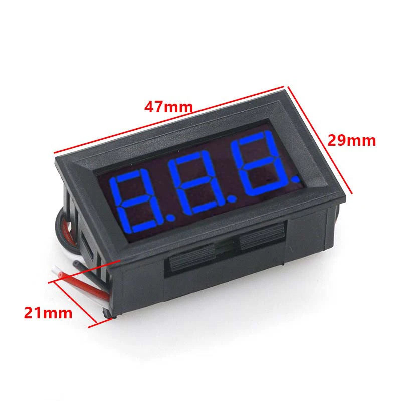 Three-wire Digital Voltmeter Meter DC 100V 10A Ammeter Dual Volt Zpaxo blue