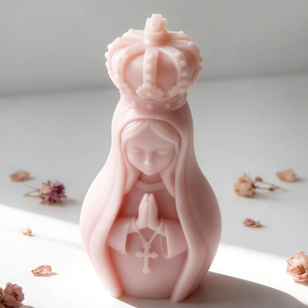 3D Virgin Mary Silicone Candle Mold – DIY Religious Craft