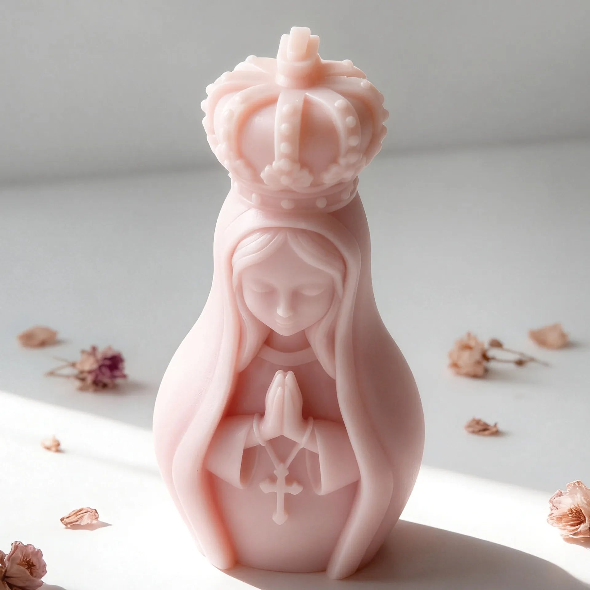 3D Virgin Mary Silicone Candle Mold – DIY Religious Craft