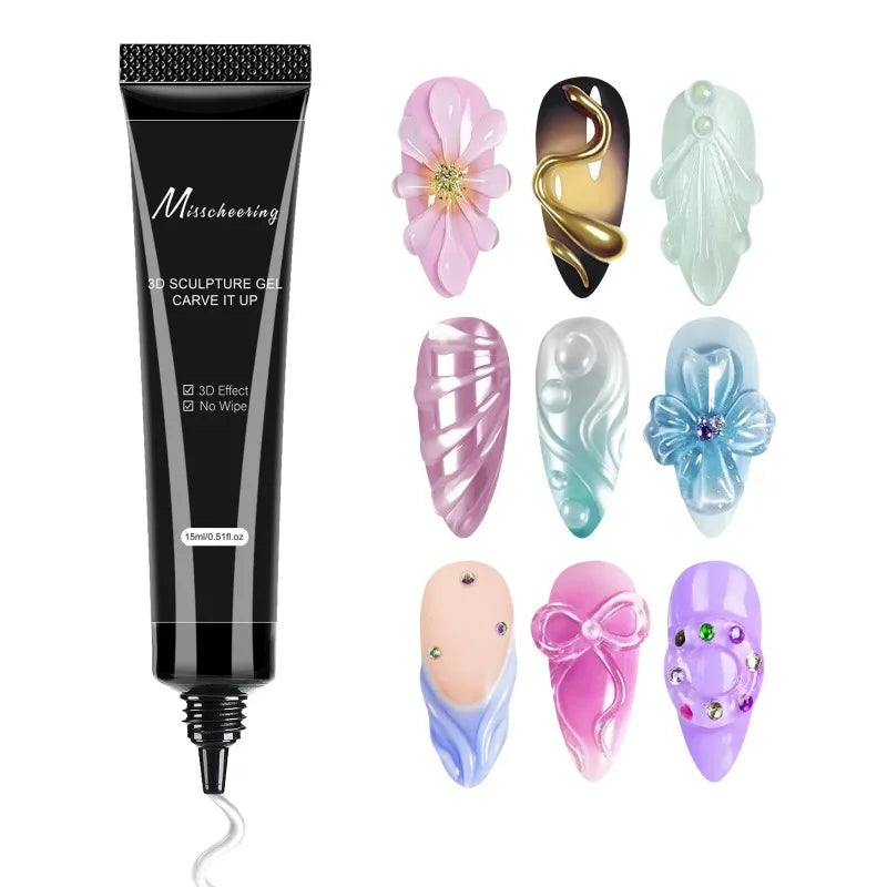 3D Gel Nail Art Modeling Transparent DIY Designs No Wipe Sculpting