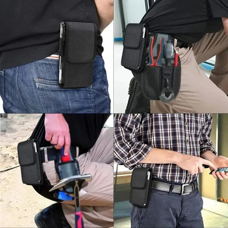 Tactical Phone Pouch Nylon Waist Pack with D-Ring Buckle
