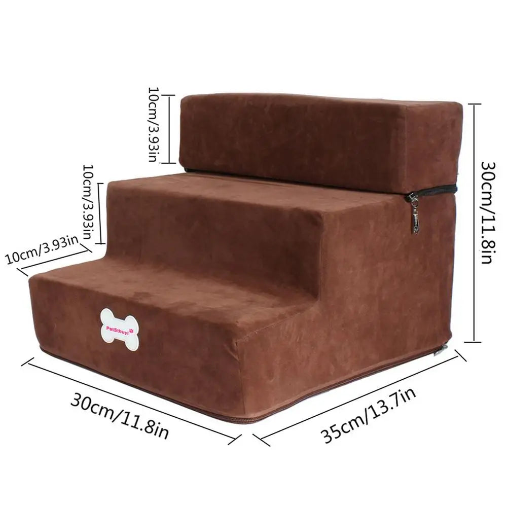 Small Dog Stairs Pet 3 Steps Stairs 30cm Height for Small Dog Cat Ramp Ladder Antislip Removable Dogs Bed Stairs Pet Supplies Zpaxo 02 China Mainland