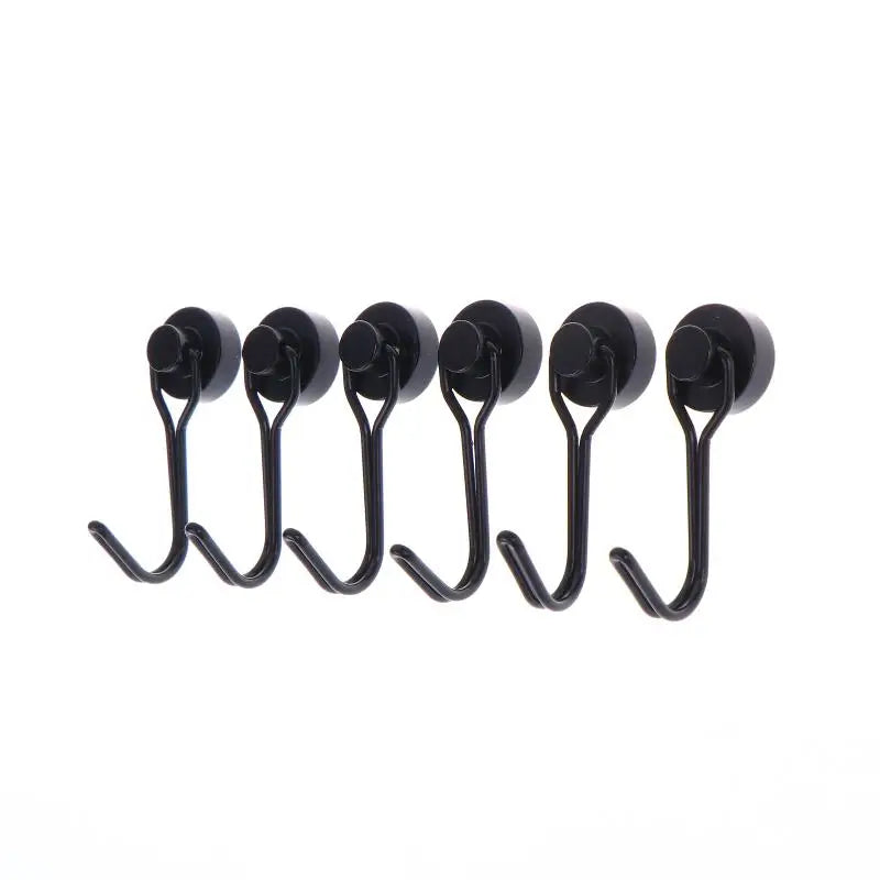 CM6Pcs Stainless Steel Magnetic Hook Heavy Duty Magnet Swivel Home
