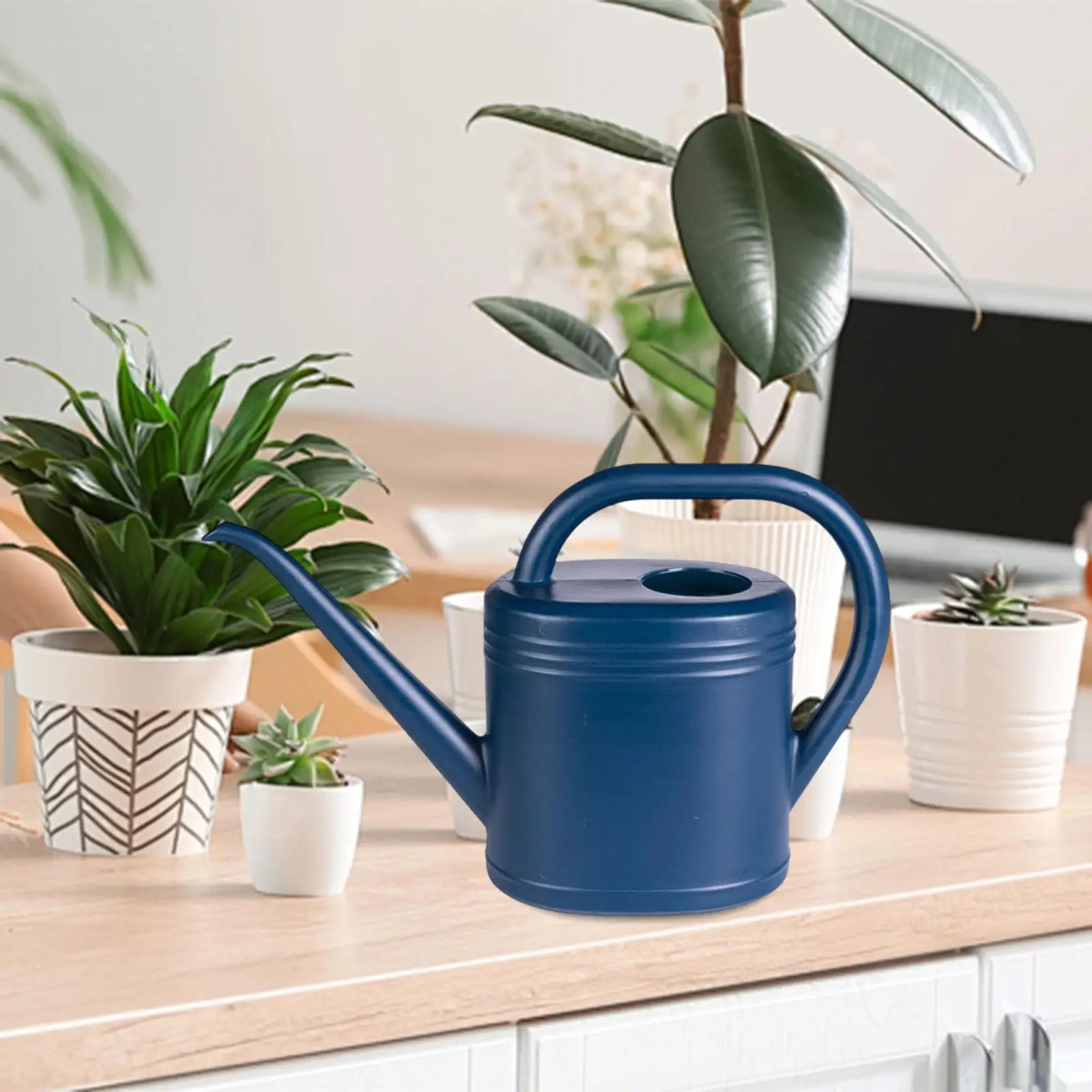 Watering Can Household Practical Modern for Home Office Saving Effort Lightweight Ergonomic Handle Watering Pot Easy to Use Zpaxo blue 2L