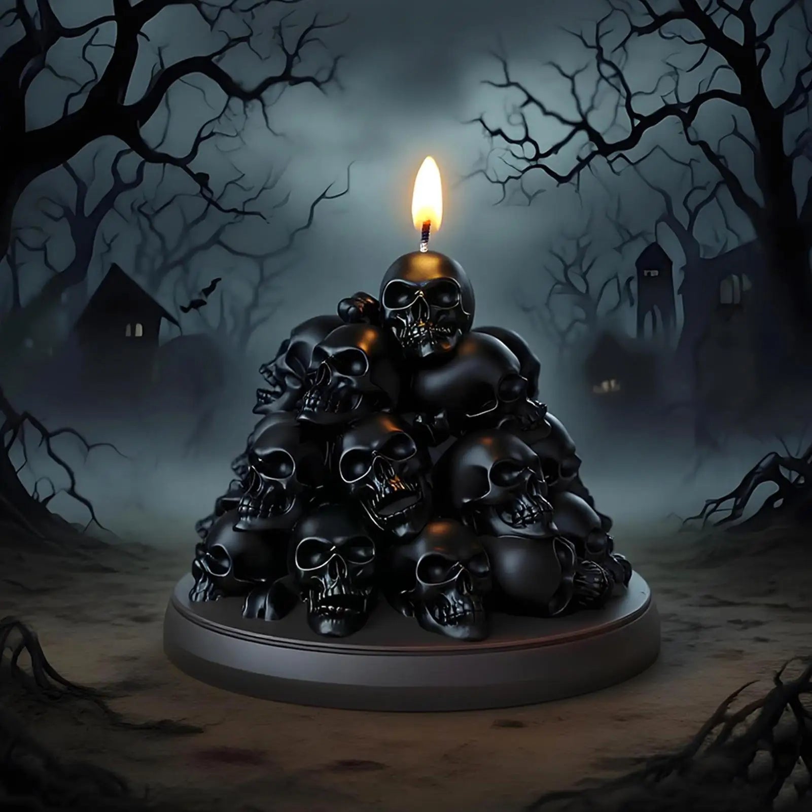 Halloween Skull Candle Mold Mountain Wax Making Moulds Party Casting