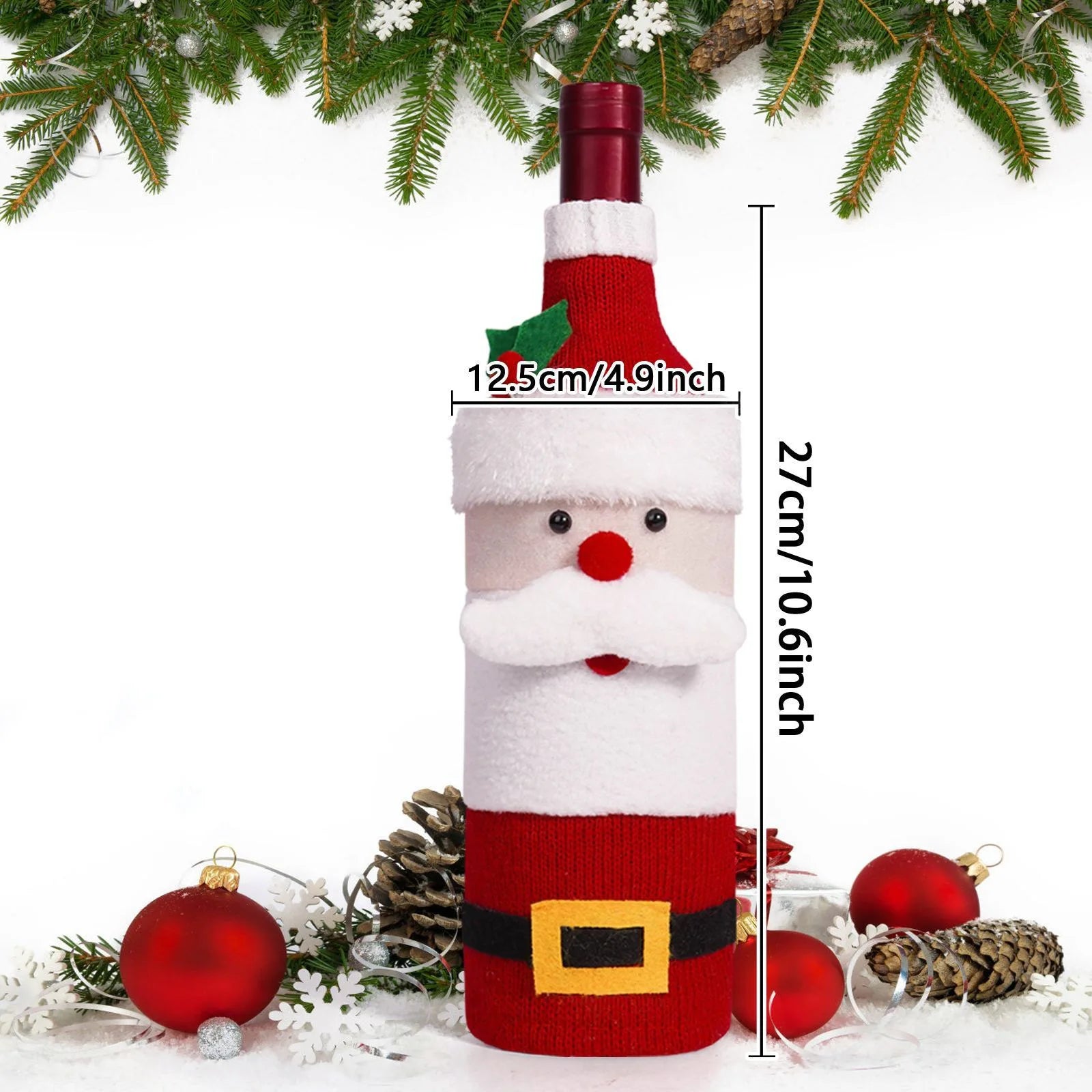 1 3 5 Knitted Wine Bottle Cozy Christmas Themed Decor Champagne
