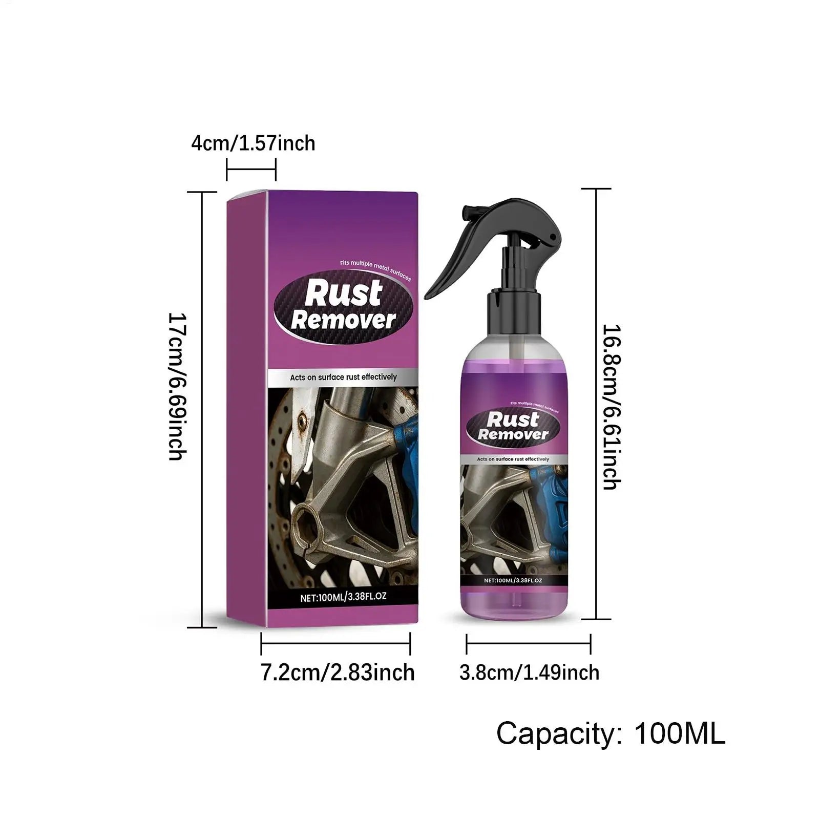 Car Rust Remover Auto Exhaust Pipe Rust Derusting Spray Quickly Car Wheel Hub Care Clean Metal Iron Prowder Stain Removal Agent Zpaxo