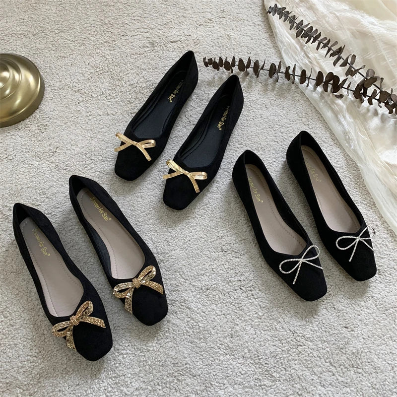 Super Large Size 44 45 46 Flat Shoes for Women 2023 French Spring/Summer New Black Shallow Mueller Shoes Ladies Women Shoes Zpaxo