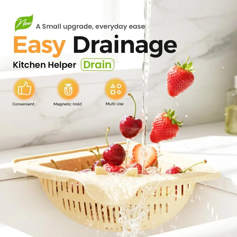 Magnetic Triangle Sink Drain Basket – Corner Strainer & Organizer Sink Drain Strainer Zpaxo