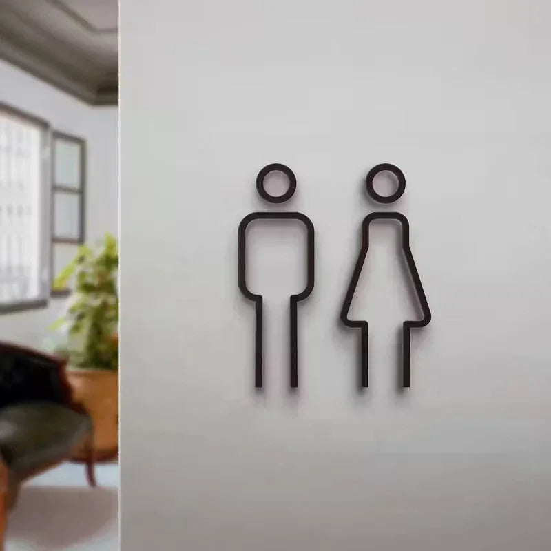 3D Printed Bathroom Door Sign Male Female Restrooms Symbol Decor Zpaxo