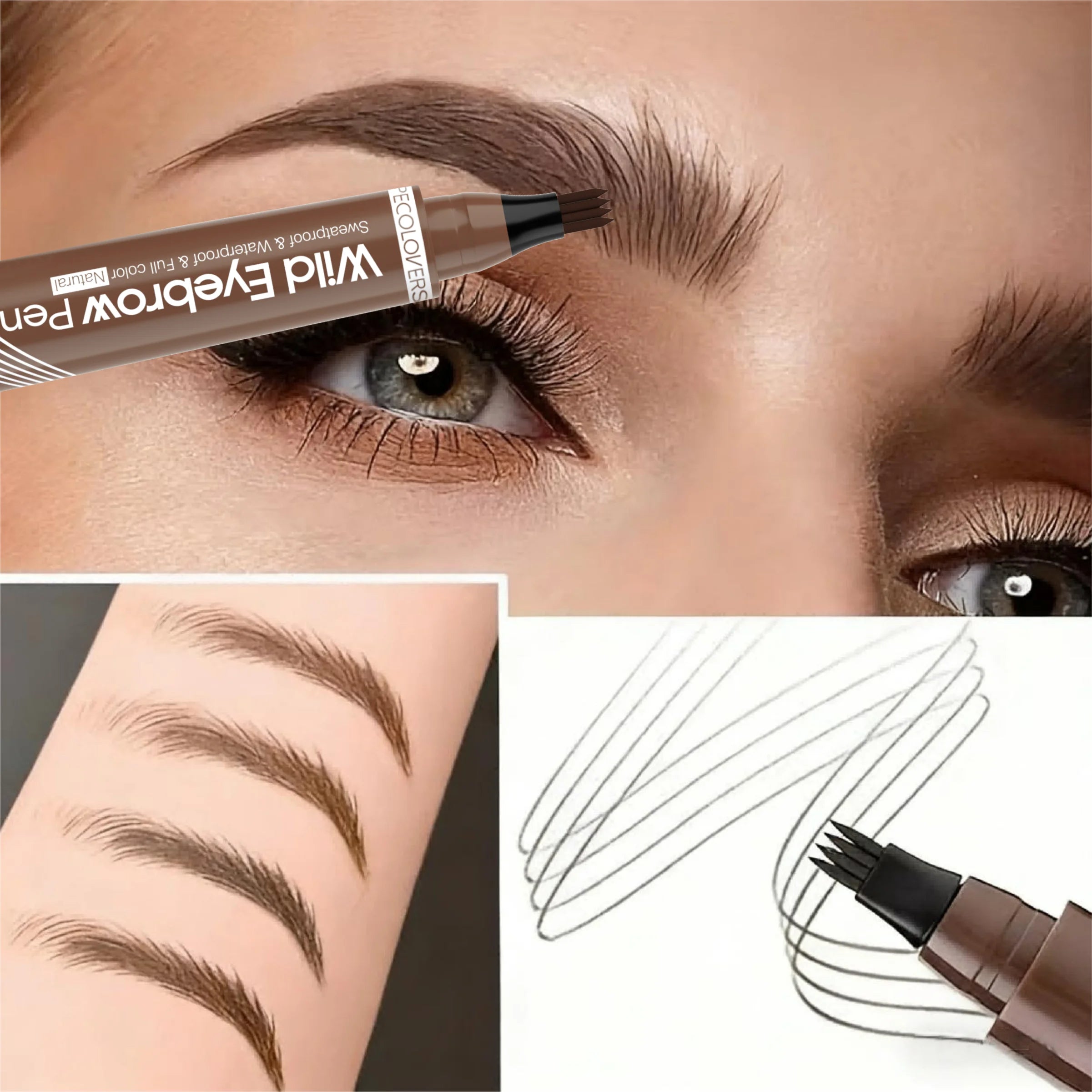 1PC Dual-Purpose Tool for Filling in Hairlines And Eyebrows Features Ultra-Fine Fiber Bristles with a Bionic Design Zpaxo