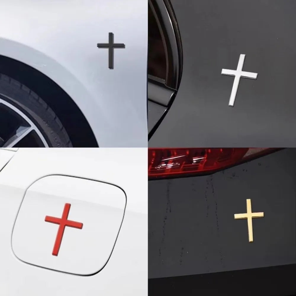 3D Stereo Cross Badge Stickers Metal Material Design Car Sticker Zpaxo