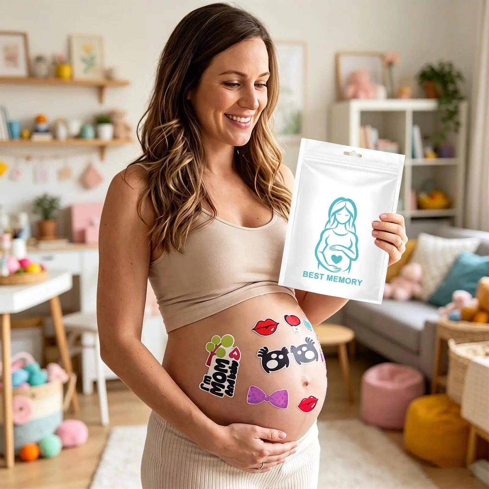 Pregnancy Belly Stickers 10 Sheets Bump Decals Pregnancy Bump Stickers For Couples Shower Growth Keepsake Photography Expectant Zpaxo