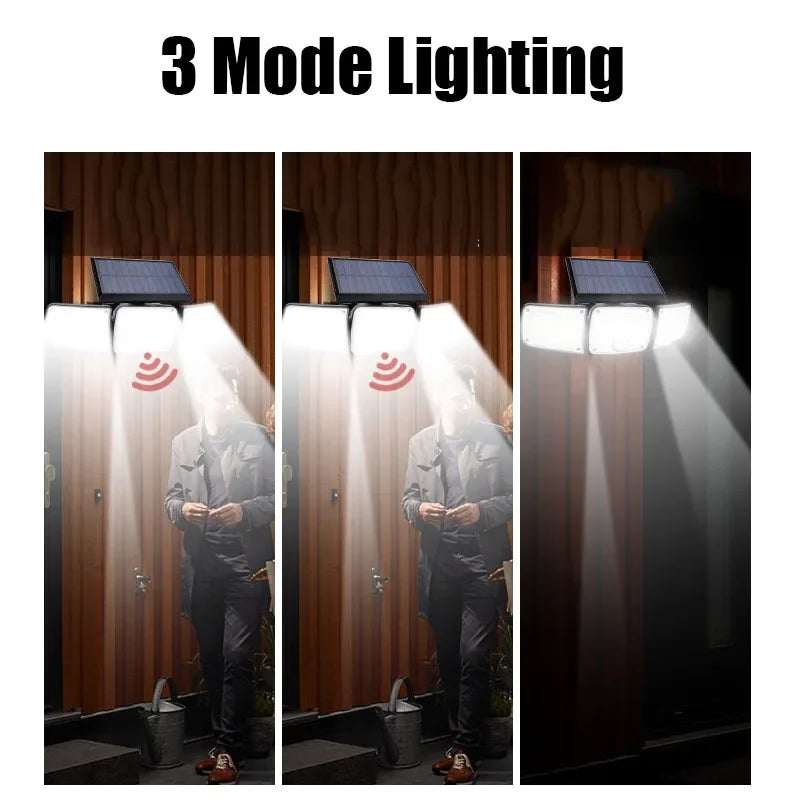 Solar Outdoor Wall Lights Motion Sensor Waterproof Security 3 Modes Zpaxo