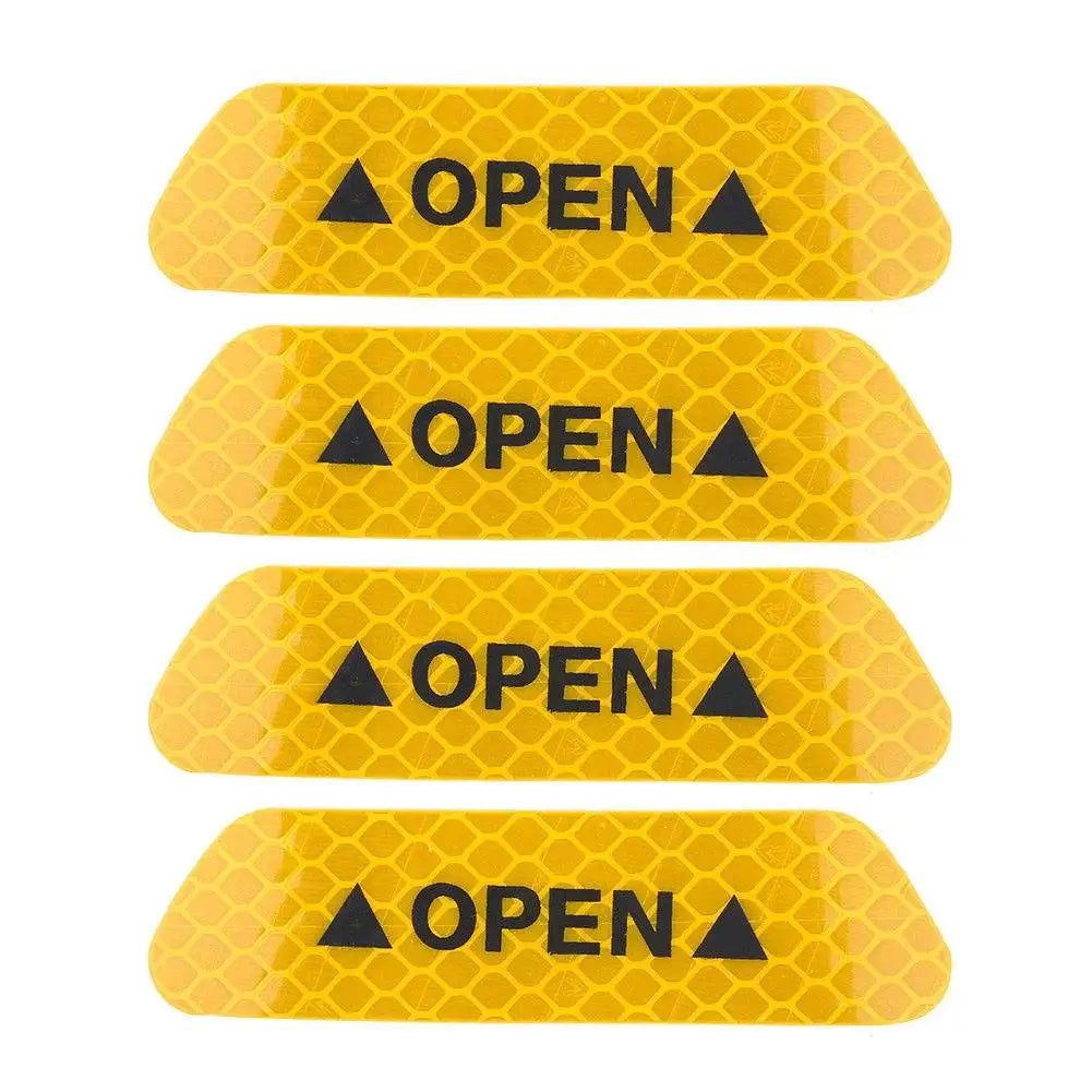 4-Pack Night Reflective Car Door Safety Warning Stickers Car Safety Sticker Zpaxo C