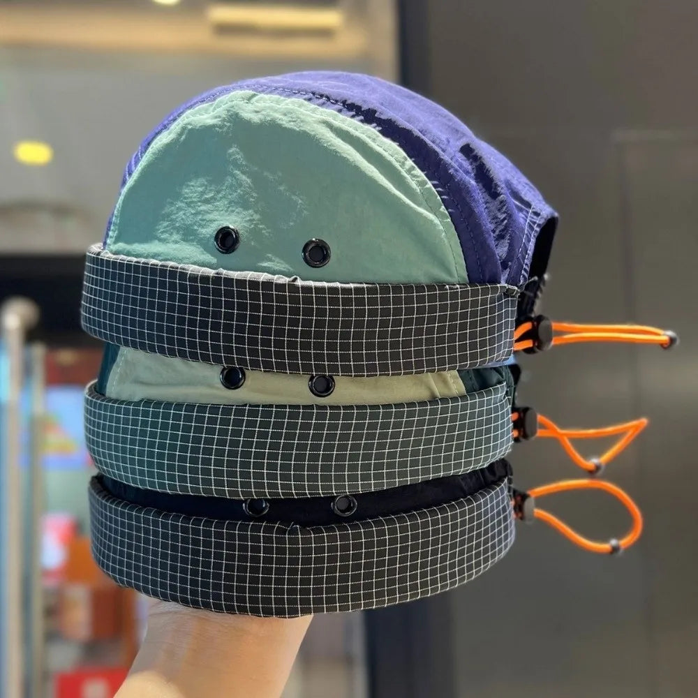 Casual Quick-drying 5-panel Cap Solid Color Anti-UV Beanies Hat Adjustable Brimless Cap Women Zpaxo