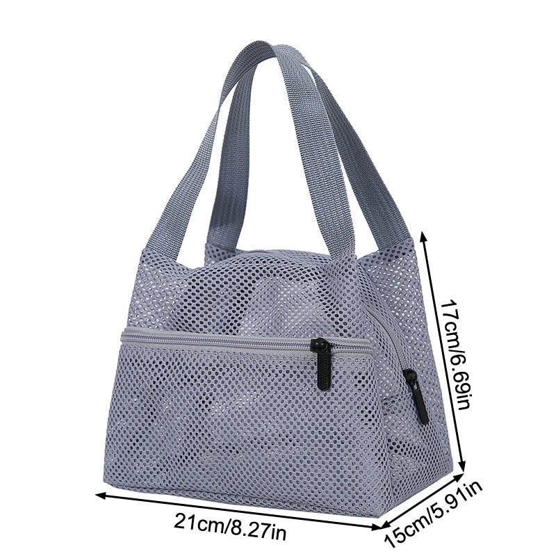 Solid Fashionable Mesh Travel Handbag Spacious Cosmetic Toiletry Zpaxo