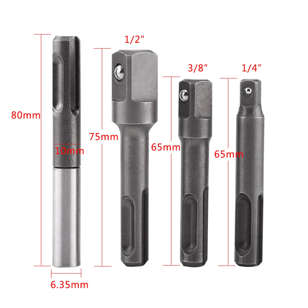 Drill Bit Socket SDS Shank 1 4 Hex Adaptor 3 8 2 Extension Connector