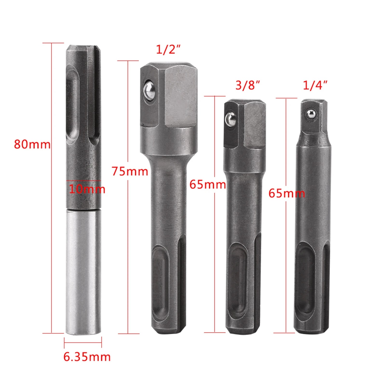 Drill Bit Socket SDS Shank 1 4 Hex Adaptor 3 8 2 Extension Connector