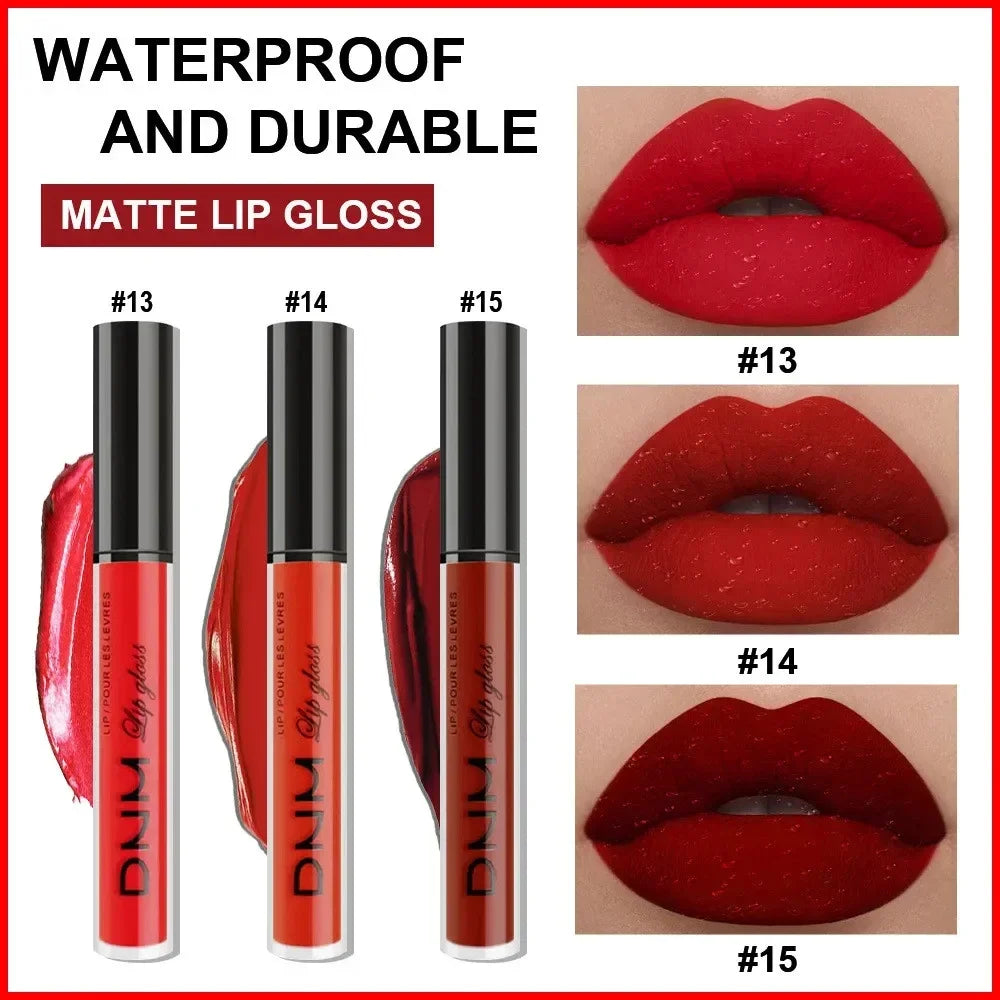 3 Colors Matte Velvet Lip Gloss Non-stick Cup Waterproof Long-lasting