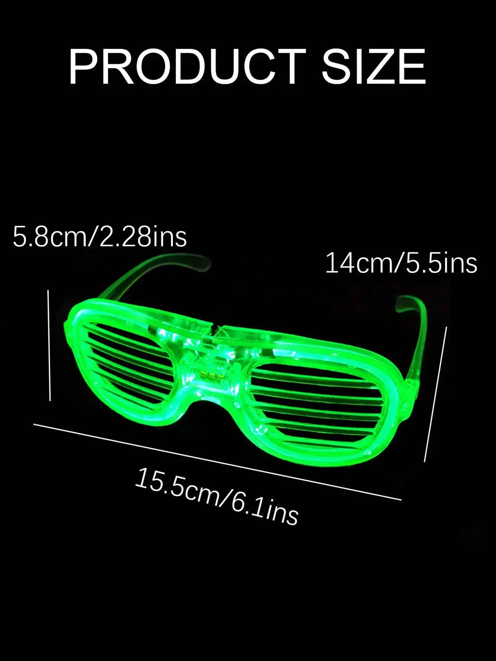 5 Led Light Up Glasses Glow 3 Flashing Modes Dark Party Supply