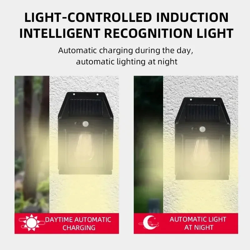 Solar Outdoor Wall Light – Waterproof Filament Garden Lamp
