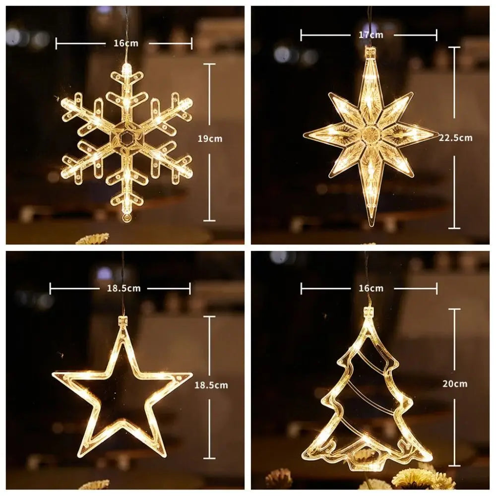 Christmas Snowflake LED Window Light with Suction Cup | Xmas Decor Christmas Window Light Zpaxo