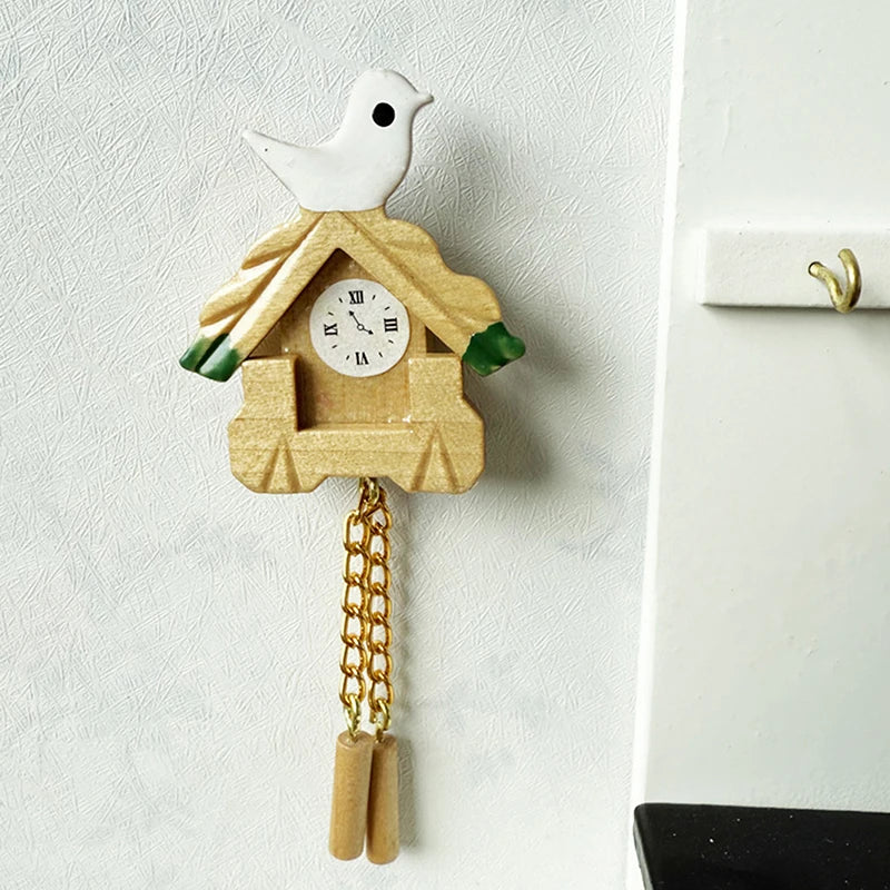 Dollhouse Bird Wall Clock Accessory 1 12 Miniature Home Decor Doll Zpaxo