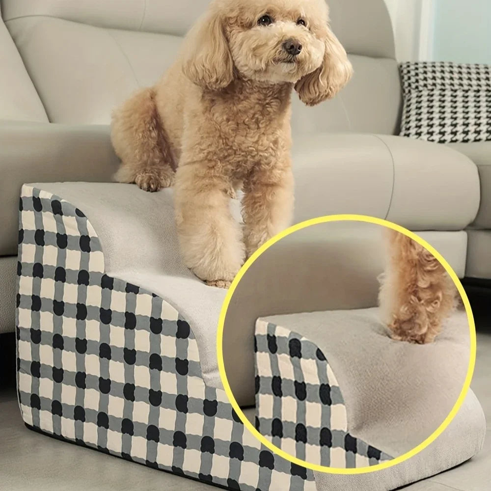 High Density Foam Pet Bedside Stair Steps, 2/3 Step Pet Ladder For Bed, Detachable And Washable Zpaxo