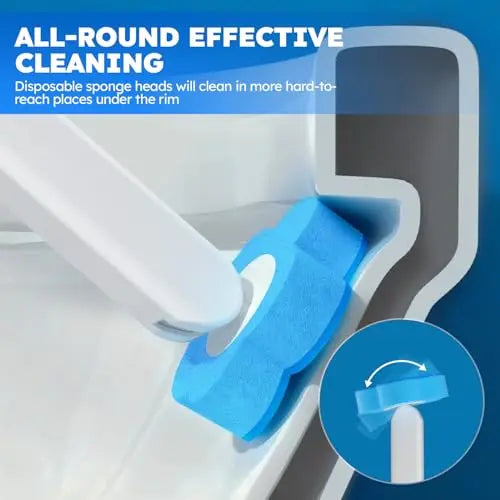 New Wall-Mounted Disposable Toilet Brush Set,miracle Mop Toilet Cleaner Hands Stay Clean Comes with Replacement Brush Heads Zpaxo