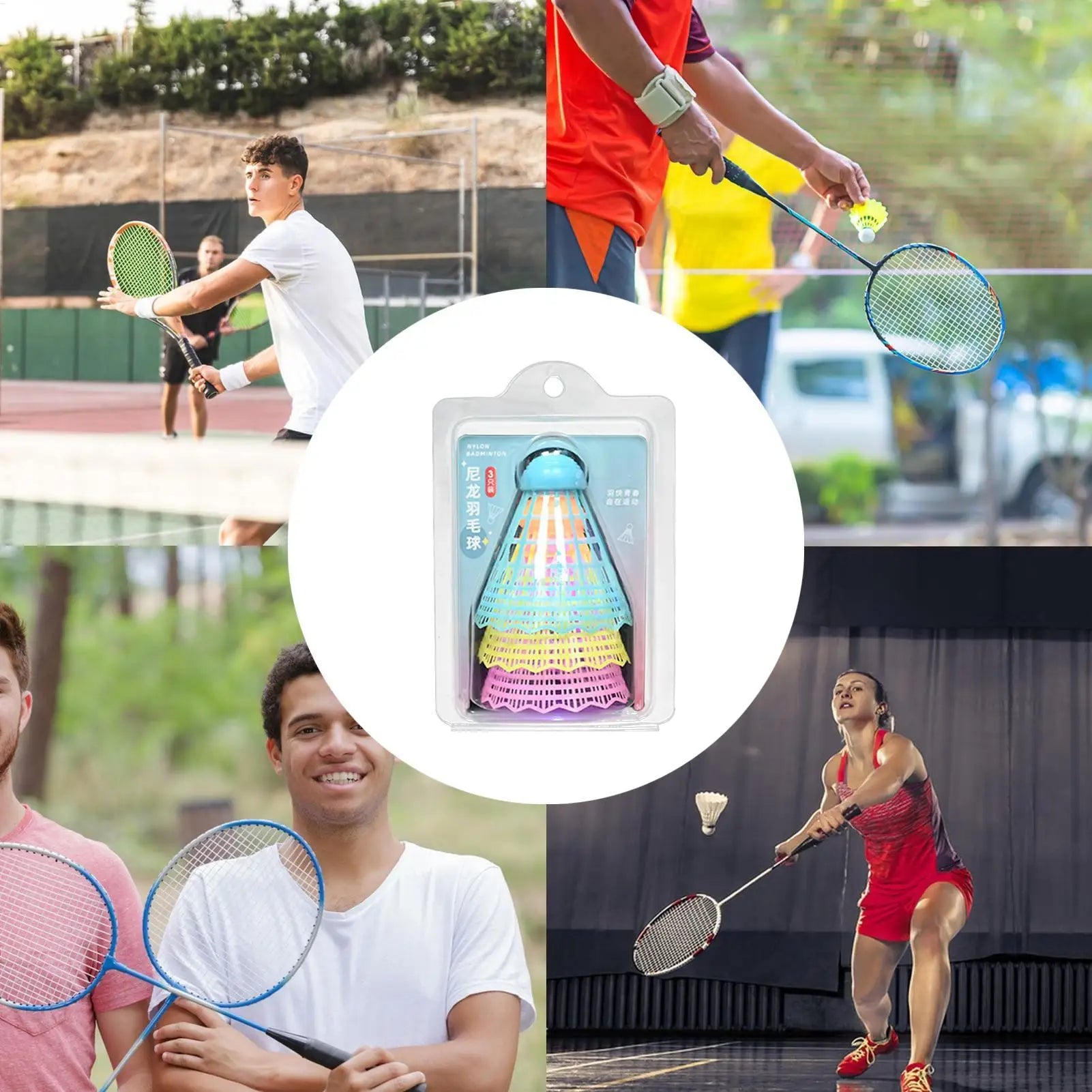 3Pcs LED Badminton Ball Glowing Light Up Plastic Badminton Shuttlecocks Colorful Lighting Balls Sports Training In/Outdoor Game Zpaxo