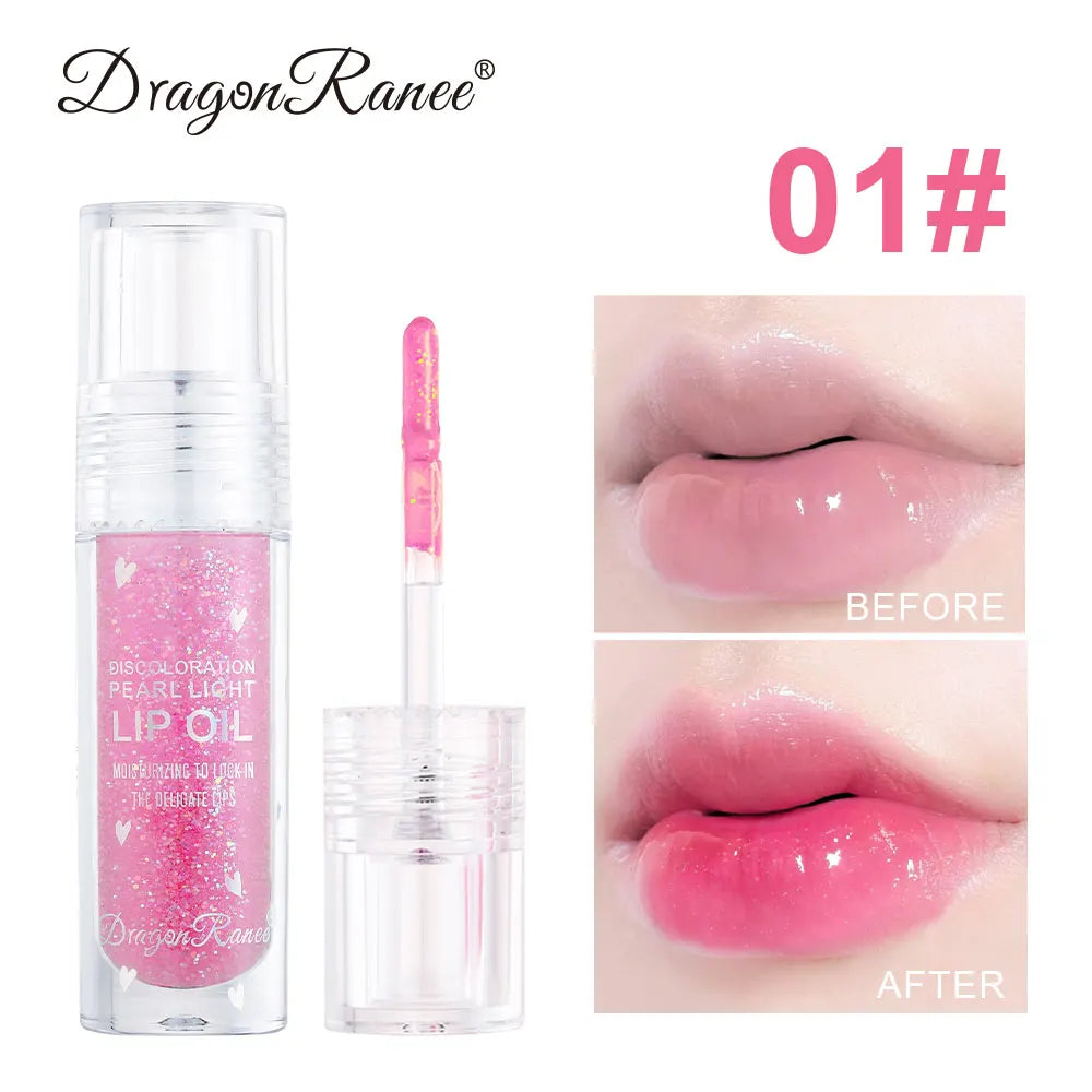 Lip Oil, Lip Gloss, Long-Lasting Moisturizing Tinted Lip Oil, Natural Color, Soft and Smooth Lips, Non-Sticky Glossy Finish, Lipstick Base Lip Gloss Zpaxo 1Dr117