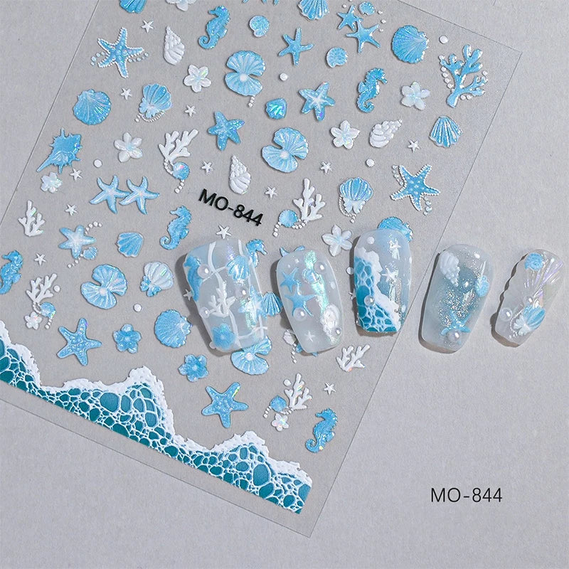 5D Summer Lemon Nail Art Sticker Relief Fruit Self-adhesive Decals Zpaxo MO-844
